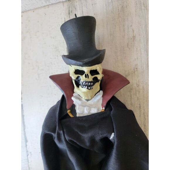 Vintage phantom opera paper magic hanging mini skeleton suit top hat Halloween p - Picture 3 of 8